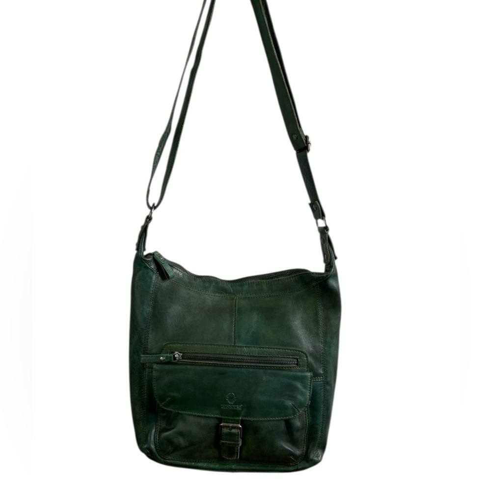 Forest Green Crossbody Bag with Adjustable Strap and Utilitarian Design